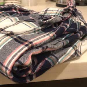 Cute Blue and Pink Plaid Pajama Pants